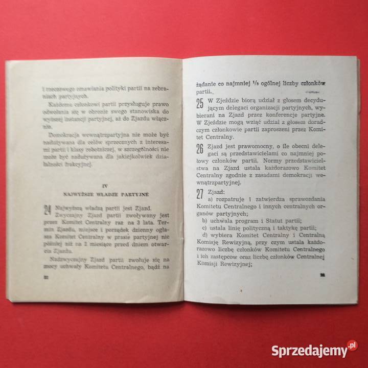 1950 Statut PZPR Szczecin sprzedam