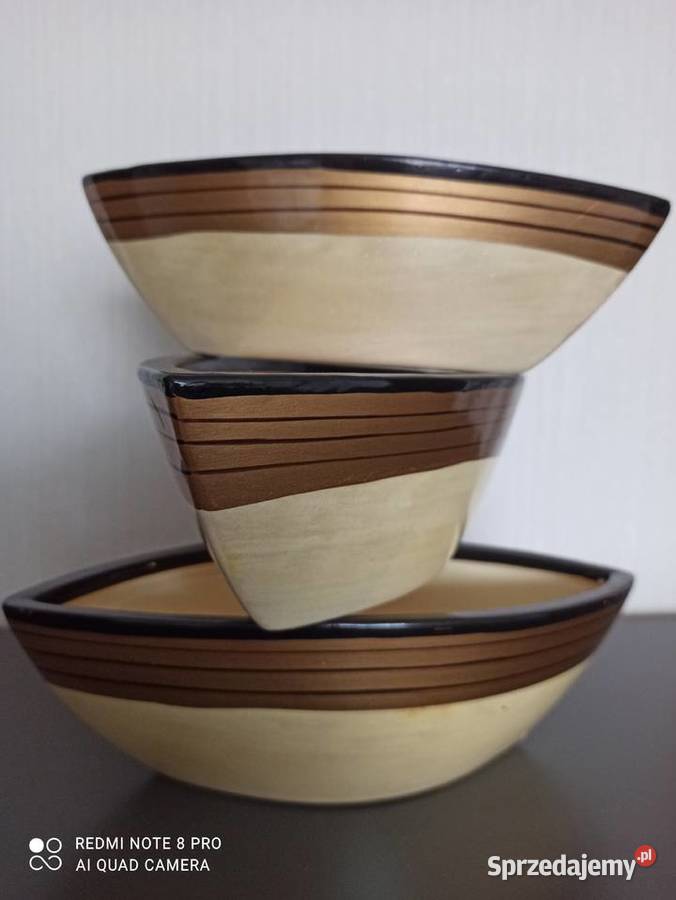 Doniczki osłonki ceramiczne PRL Warpechy Stare