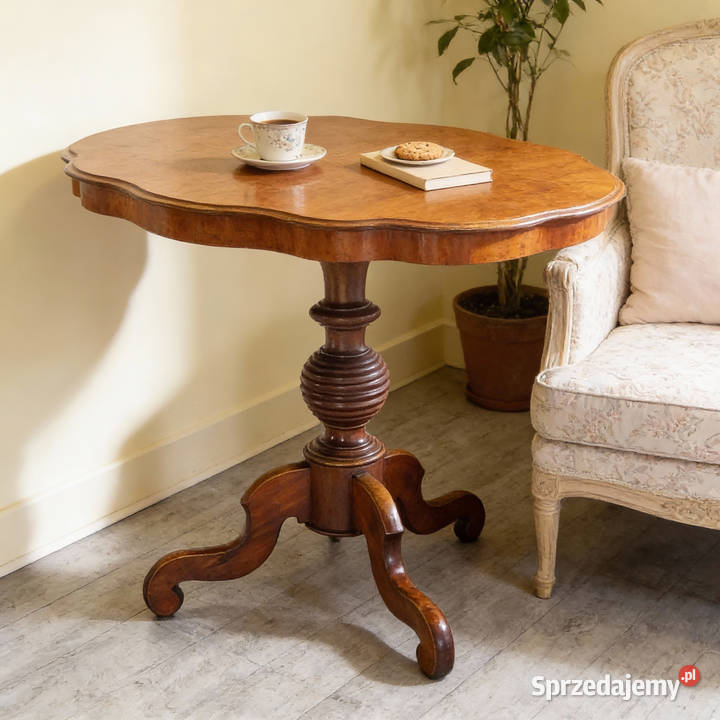 Solidny Stolik KAWOWY mahoniowy blat Stoliczek Stoliki kawowe i ławy