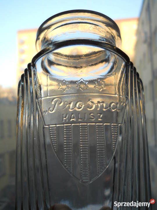 stary przedwojenny słoik szklany dżemie PROSNA Warszawa