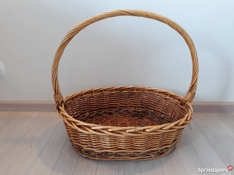 duży wiklinowy koszykna prezent rączka na kwiaty Gdańsk sprzedam