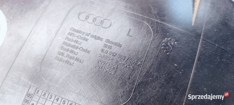 BOCZEK DRZWI L T AUDI Q7 4L 4L0867305 ALCATARA