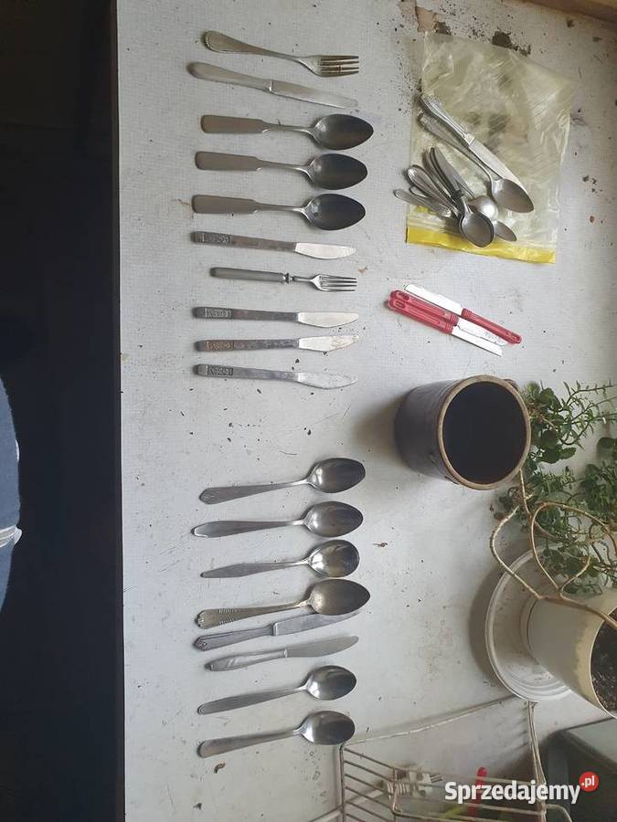 Sztućce metalowe stare vintage retro min Gerlach Warszawa