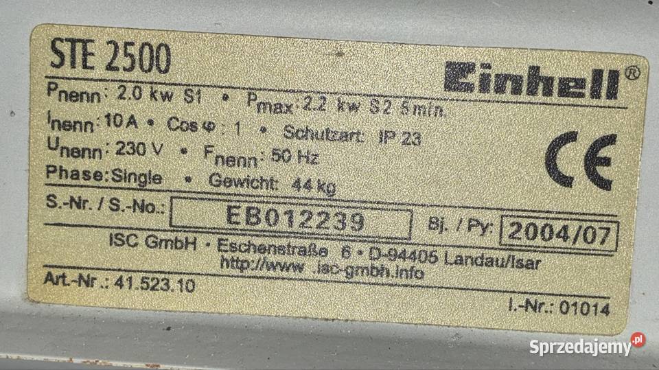 Agregat Einhell STE 2500 Turek