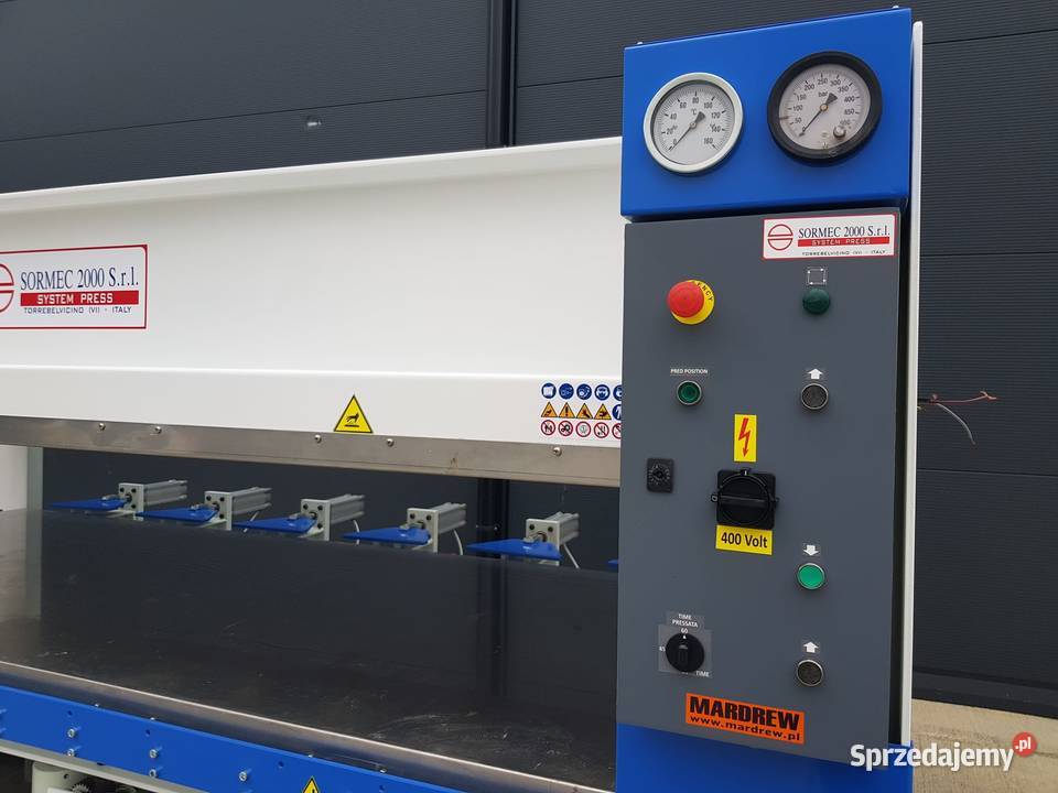 Prasa półkowa SORMEC T100 1300x3000 dociski Naprawa