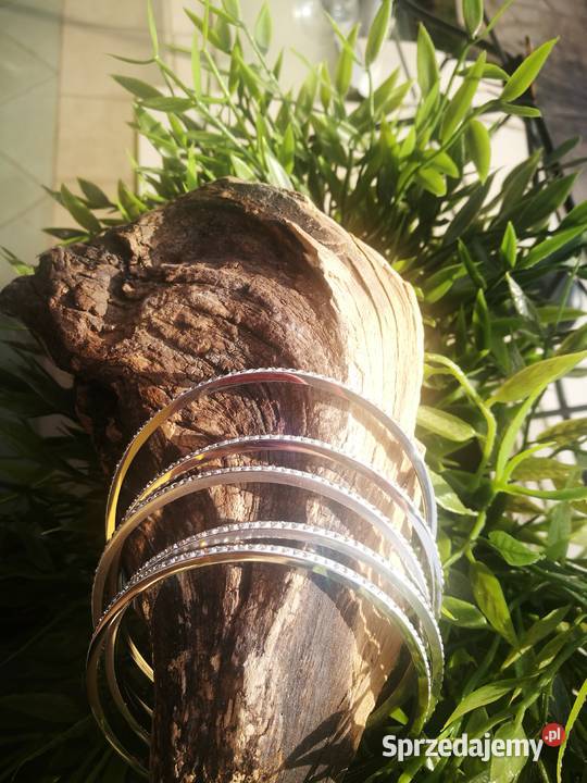 Bransoletka koło sztywna stal cyrkonie kryształy mazowieckie Warszawa