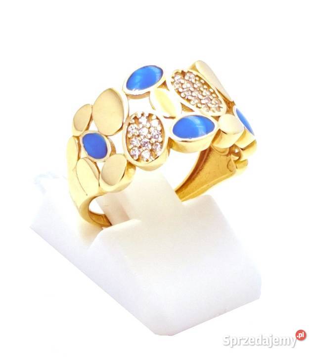 Pierścionek r12 Złoty pr333 obrączkowy z emalią złote wielkopolskie Poznań
