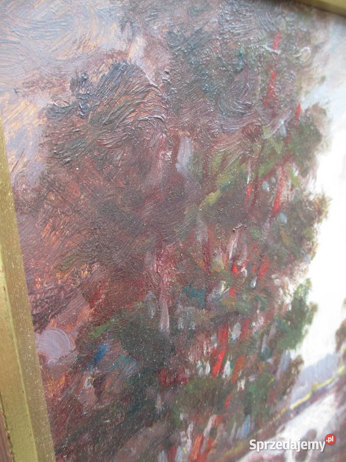 Obraz olejny Pejzaż Szwecja lata 60 Lublin sprzedam