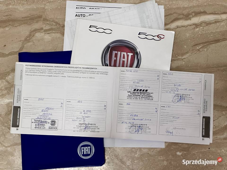 Fiat 500 Seria 6 Lounge kujawsko-pomorskie Toruń