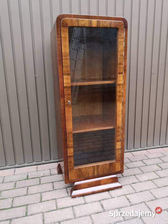 Słupek Witryna ArtDeco Orzech Unikat Stara Antyk Swarzędz