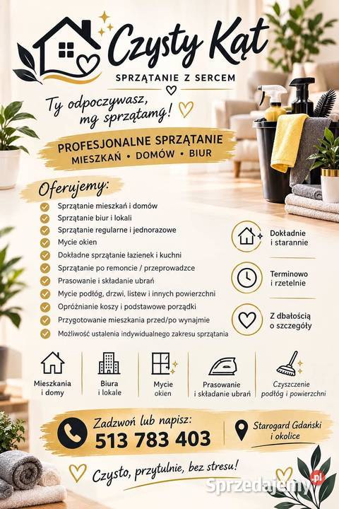 Sprzątanie Mieszkań Domów Remontach i Okna pomorskie