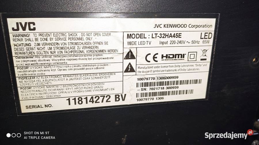 Telewizor LED JVC LT32HA45E dekoder dvbt2 lubelskie Czemierniki