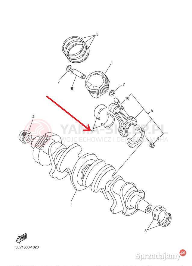 Panewka wału korbowego Yamaha FZ1 3GM1165610 Wały korbowe Wały korbowe Kielce