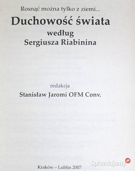Duchowość świata według Sergiusza Riabinina S