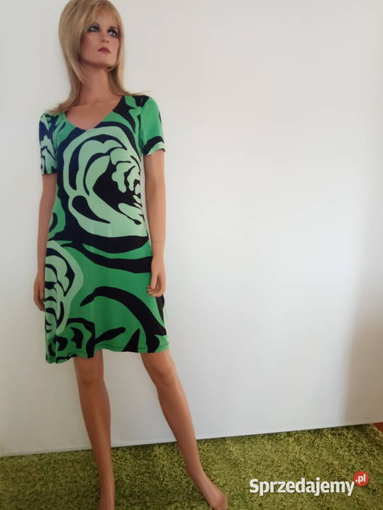 Sukienka Bodyflirt zielono czarna r 4042 Inny wzór śląskie Pszczyna