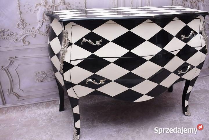 Królewska Biało Czarna Komoda Vintage Szafa Kraków