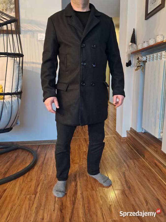 nowy czarny męski płaszczyk według metki L ale Wiosenna/Jesienna  Sandomierz
