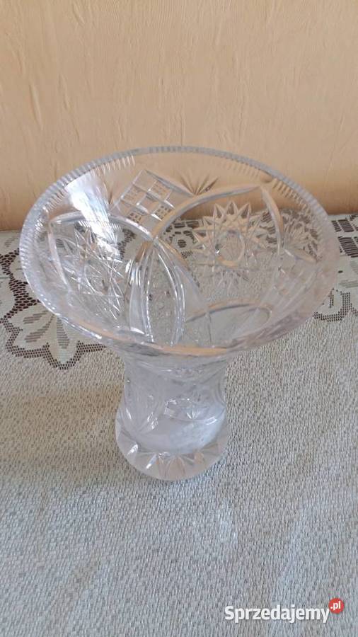 Wazon kryształowy duży kryształ ozdobny vintage Łódź
