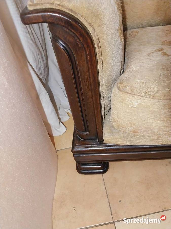 fotel na drewnianej ramie Grójec sprzedam