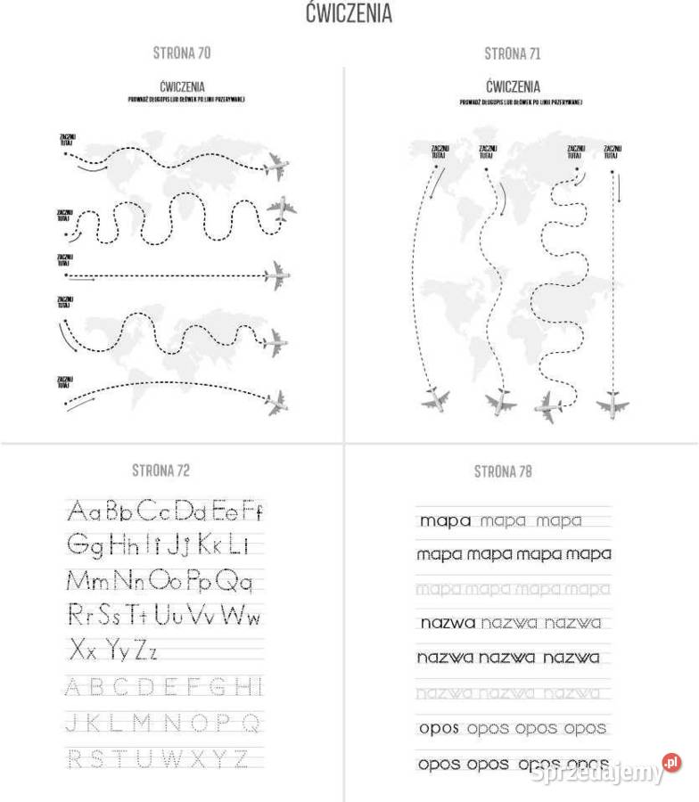 Nauka pisania literek do wydruku PDF Alfabet Kraków