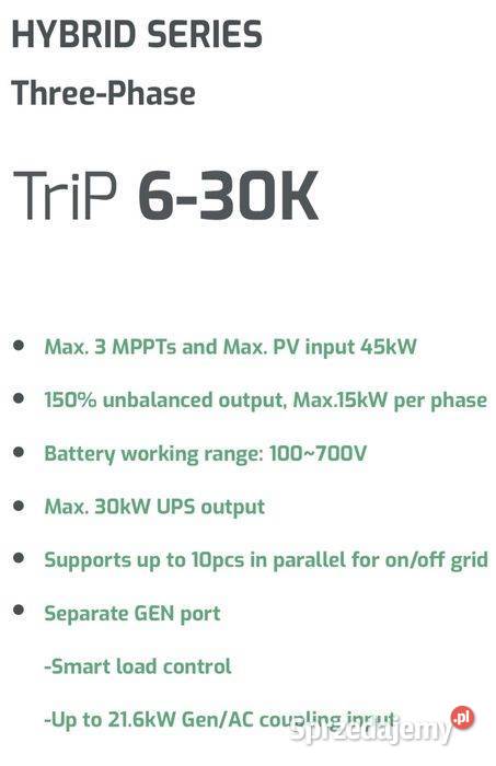 LUXPOWER TriP inwerter hybrydowy 20kW 3 fazy HP3