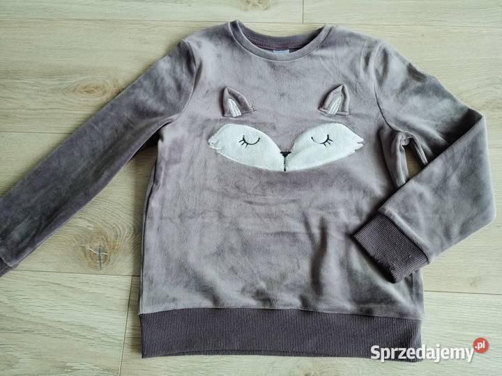 Bluza dziewczęca sportowa dresowa welurowa