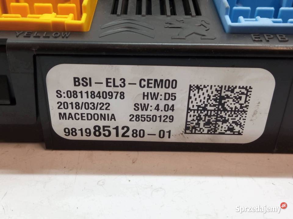 SKRZYNKA BSI 9819851280 EL3 Citroen C3 III świętokrzyskie