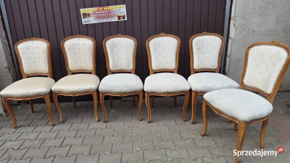 Stylowe solidne krzesła dębowe tapicerowane 6 Sypniewo