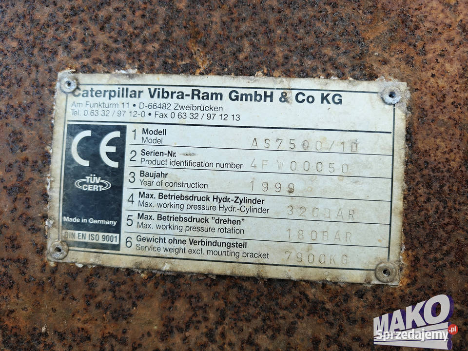 Nożyce VibraRam AS7500 tnącokruszące do metalu Ostrowiec Świętokrzyski