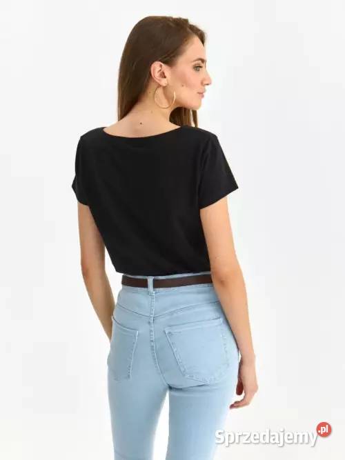 czarny tshirt Top Secret Moda i Styl Olkusz