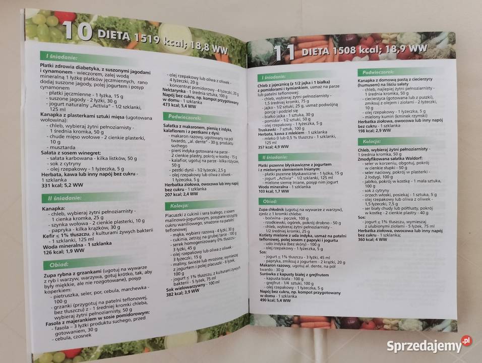 Książeczka dwustronna DIETY 1200kcal1500 kcal kuchnia, potrawy Oborniki