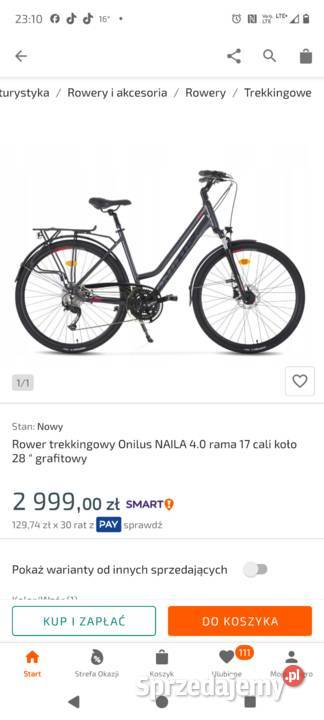Sprzedam rower tretingowy Onilus 4 stan nowy Kalisz