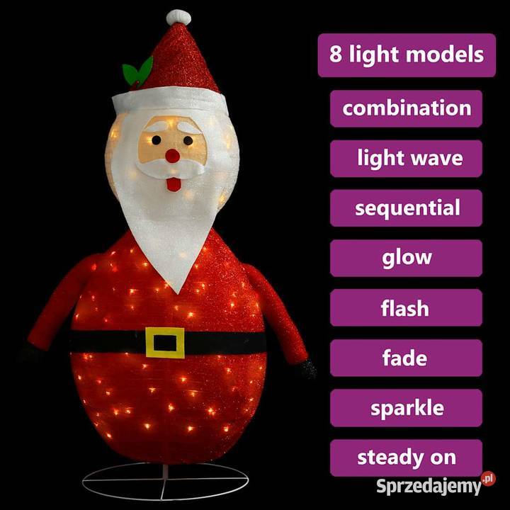 vidaXL Dekoracyjny Święty Mikołaj z LED