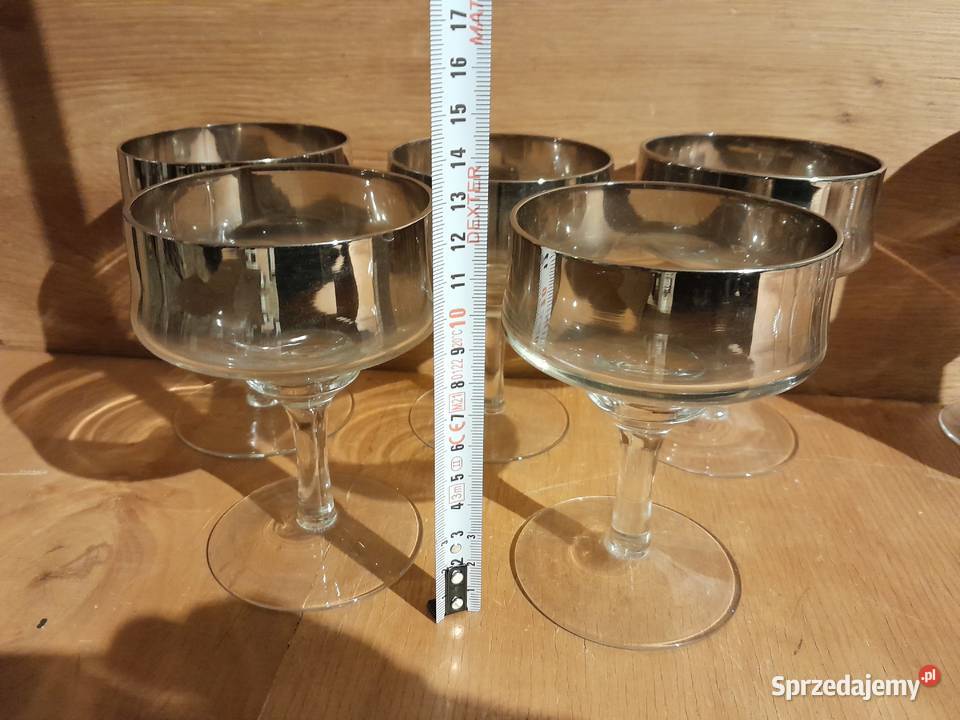 Stare kieliszki PRL szkło dymione zestaw 14 Porcelana i szkło śląskie Dąbrowa Górnicza sprzedam