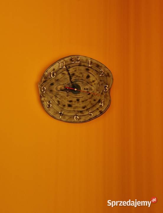 Zegar ścienny ręcznie wykonany drewno Dzierżoniów