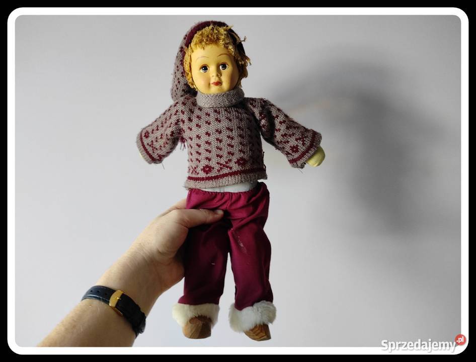 Kolekcjonerska lalka chłopiec drewniane nogi 35 Płock sprzedam