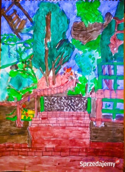 Zieleń w ogrodzieakryl inne obrazy Wojciech Warszawa