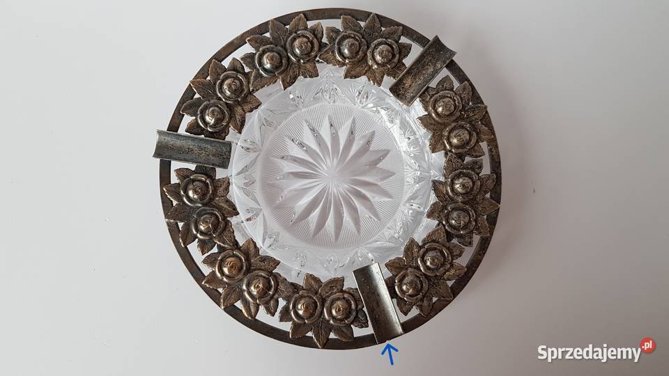 Kryształowa platerowana popielniczka popielnica śląskie