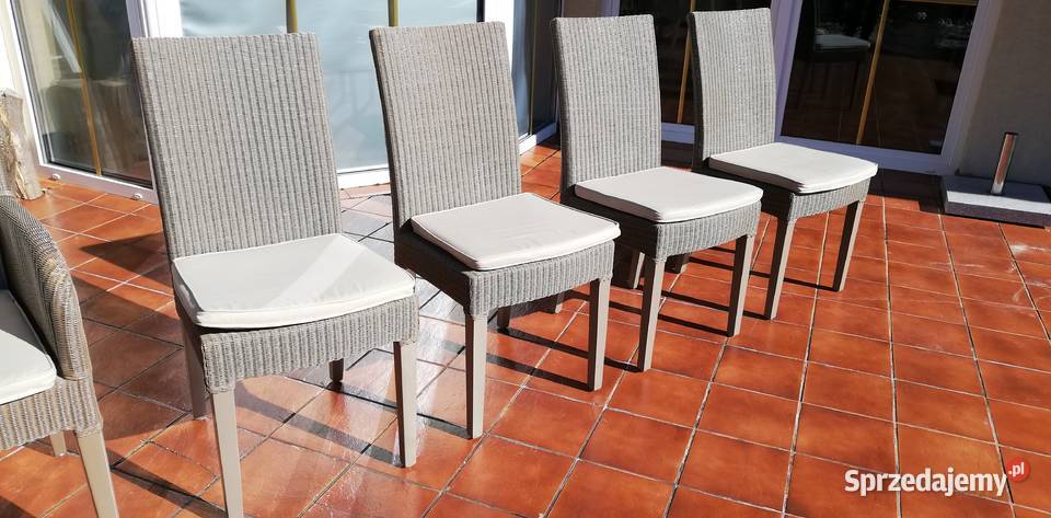 Krzesło fotel rattanowe komplet Lloyd Loom