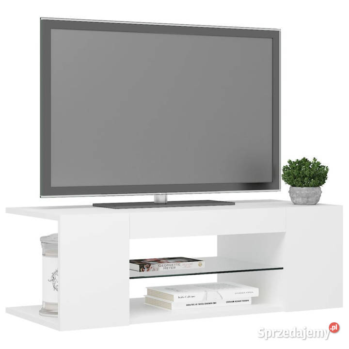Szafka pod TV z oświetleniem LED biała 90x39x30 Warszawa