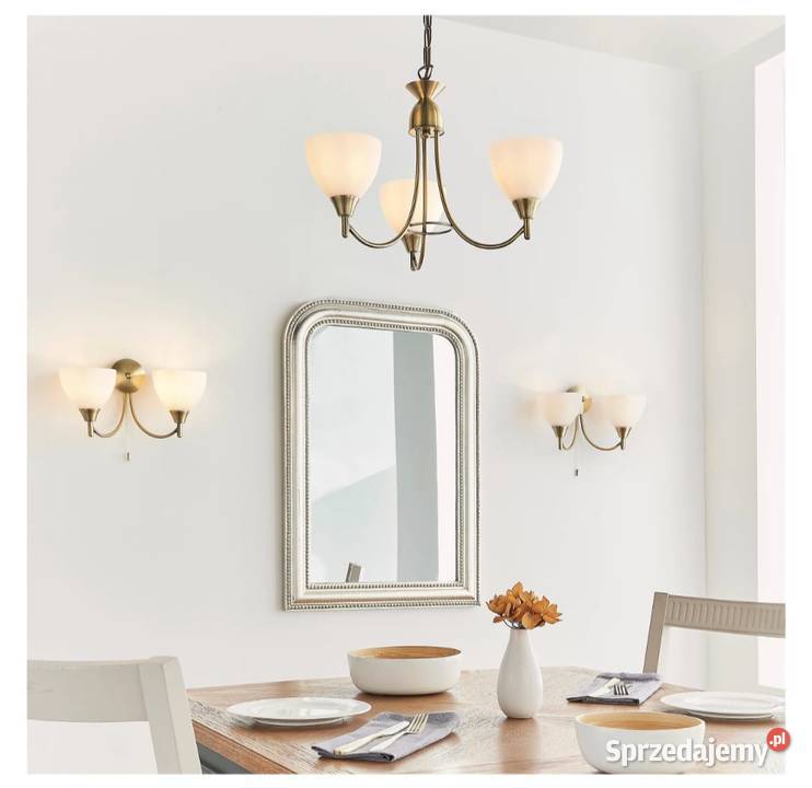 Anson Lighting Royal Antyczny mosiądz i szkło małopolskie Bochnia