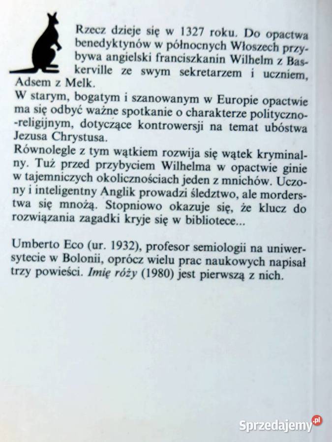 Imię róży Umberto Eco miękka Warszawa