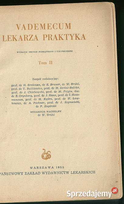 Vademecum lekarza praktyka 1955 medycyna medycyna, nauki medyczne łódzkie Łódź