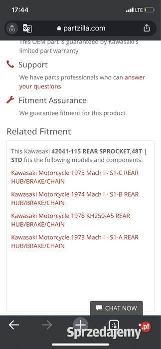 Kawasaki S1 zebatka Nowa tył KH250 Poznań