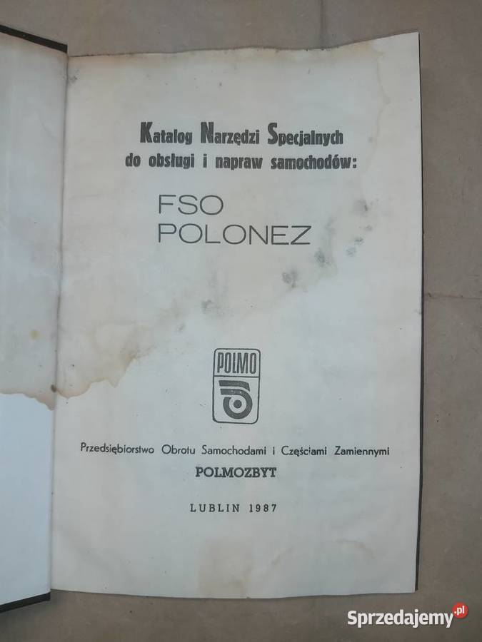 FSO Polonez Katalog narzędzi specjalistycznych