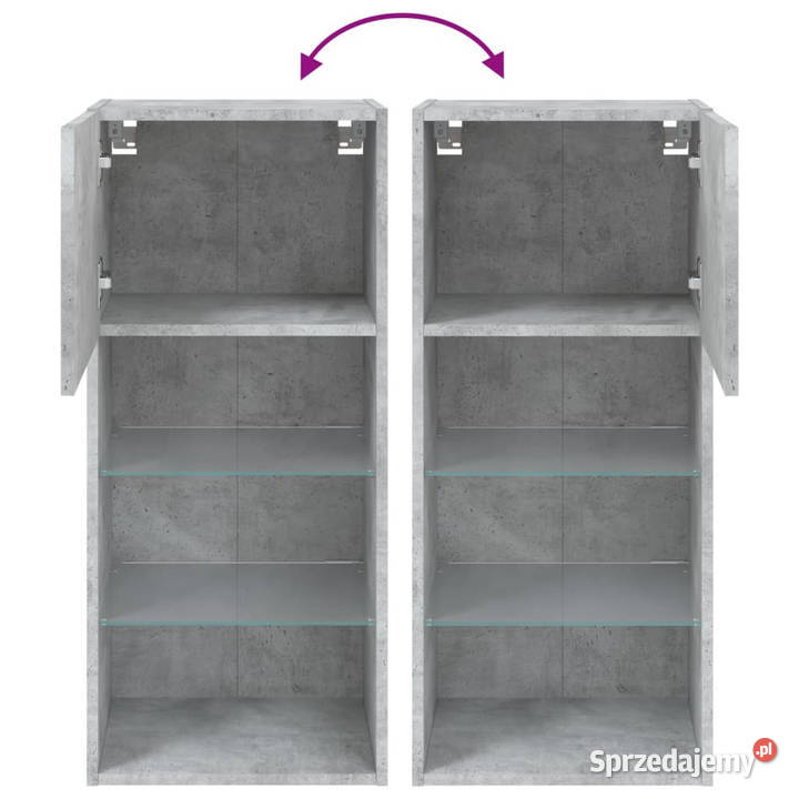 Szafka TV z LED szarość betonu 405x30x90 RTV Warszawa