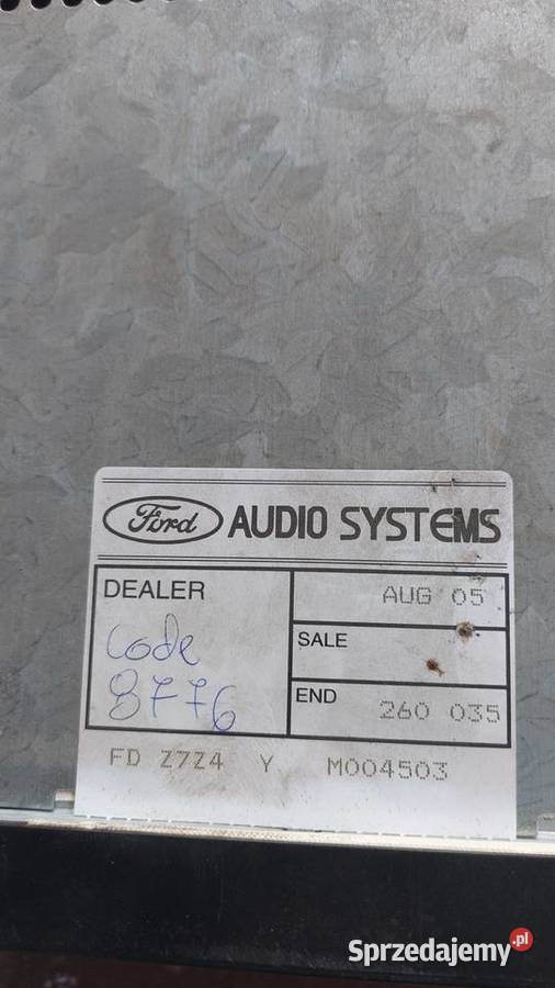 Radio 6000CD Transit FOCUS MONDEO FIESTA KOD osobowe Skwierzyna