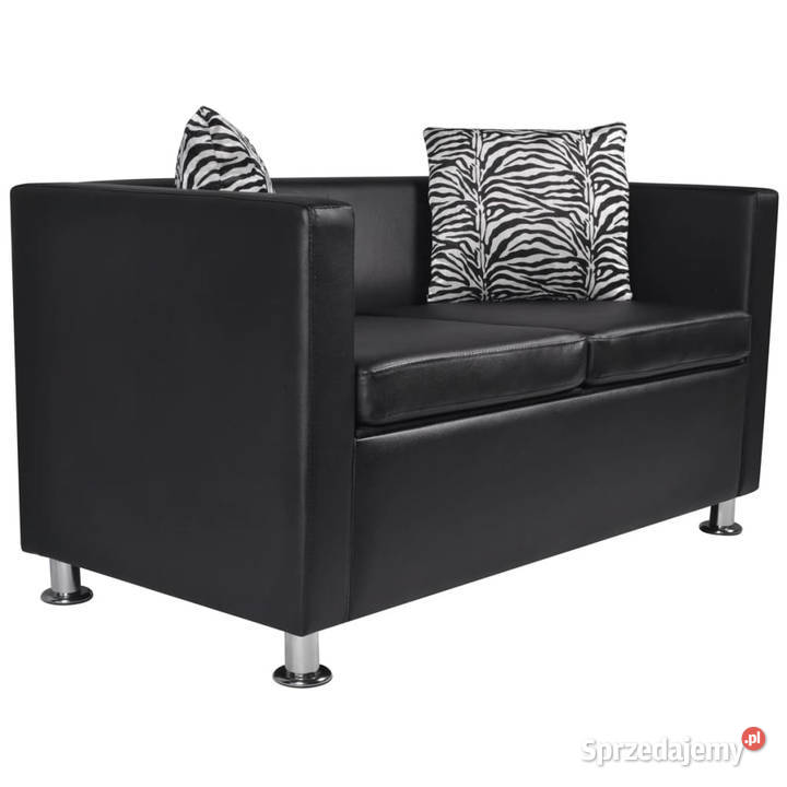 Sofa 2osobowa ze skóry syntetycznej czarna Warszawa sprzedam