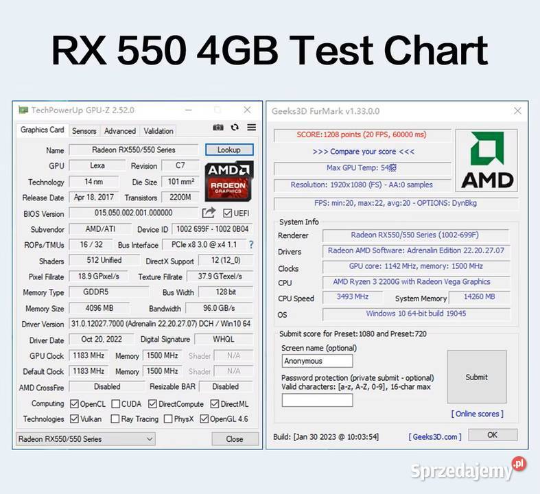 Karta graficzna MILLSE AMD Radeon RX 550 4GB Myślenice