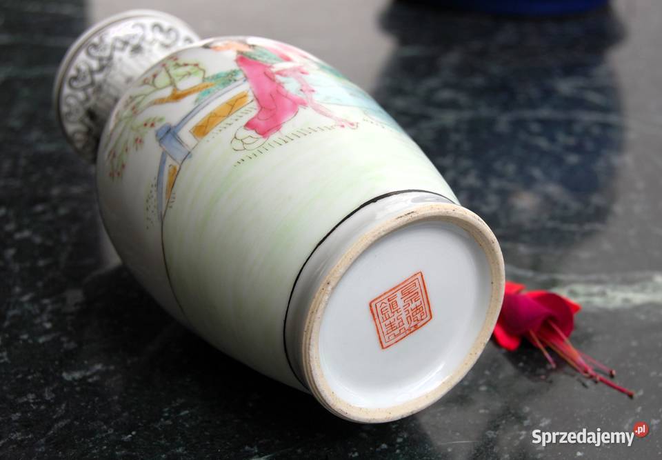 Chiński wazon dama gejsza porcelana chińska lata Lublin